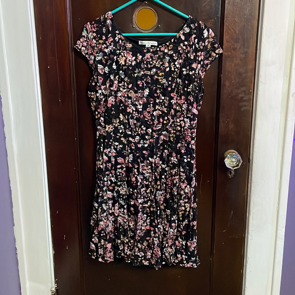 Black,pink, and peach lace dress